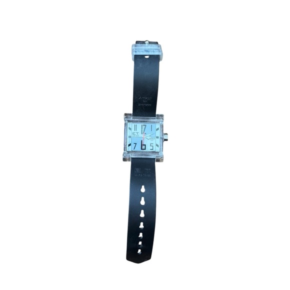 ELBA TEAM ET-380 LOCMAN WATCH - White/Gray Face Black Band Needs Battery